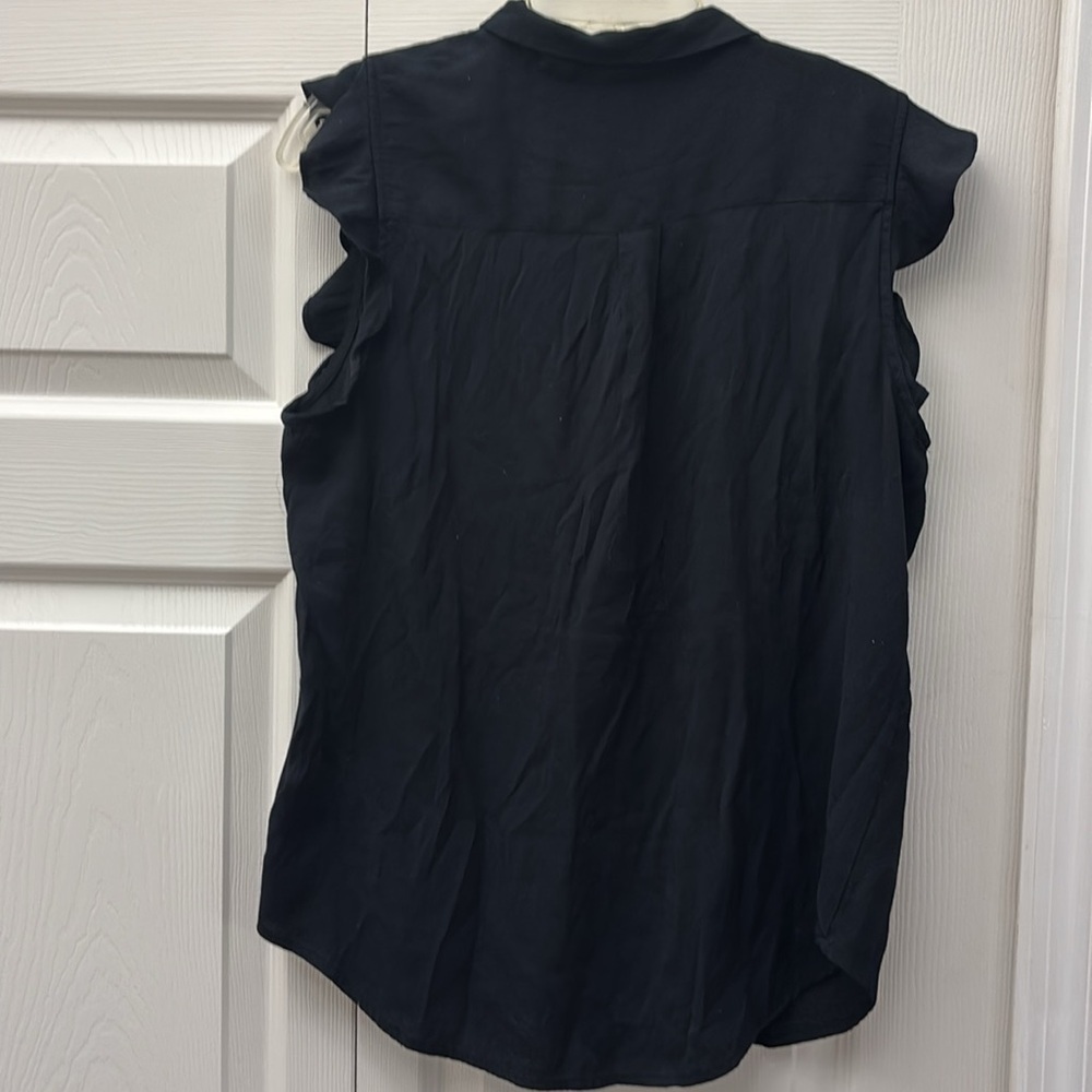 ❤️3 for $15!❤️ Black blouse “Who What Wear”, size large Rayon/Polyester - Picture 2 of 4